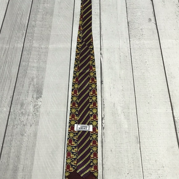 Versace Gold/Maroon / Blue Necktie - Picture 5 of 6